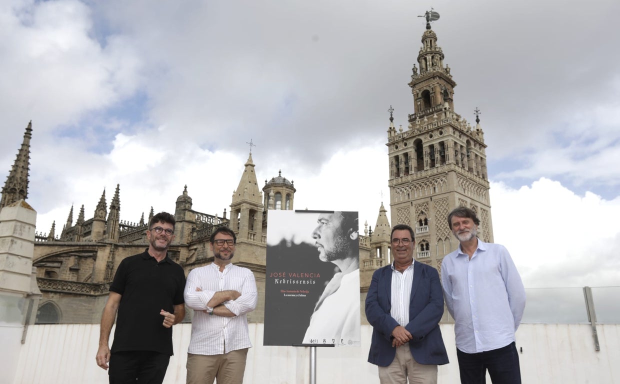 Chema Blanco, José Valencia, José Ángel Martínez y Pedro Chicharro en la Casa de la Provincia