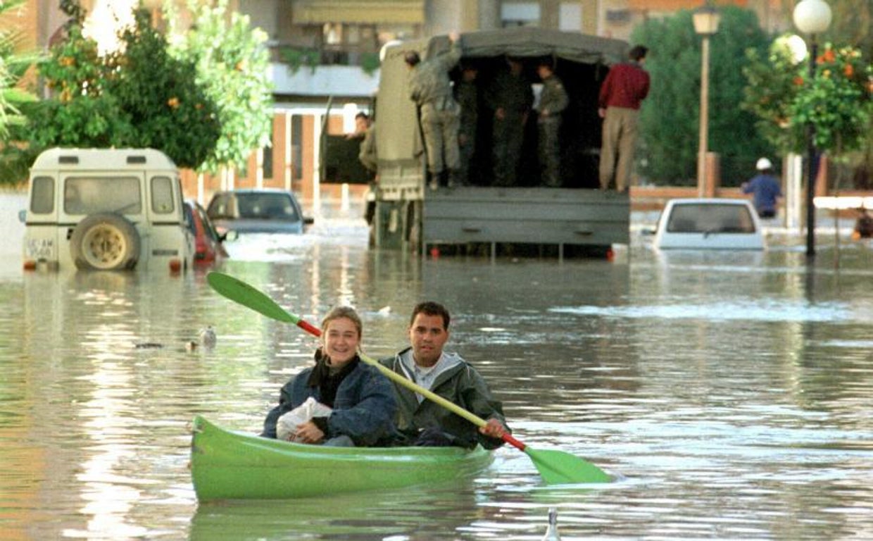 Imagen de la inundación sufrida en Écija en el año 1997