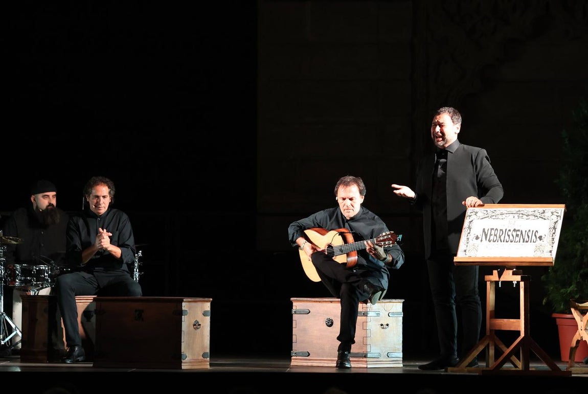 José Valencia, durante su espectáculo, en el Real Alcázar de Sevilla