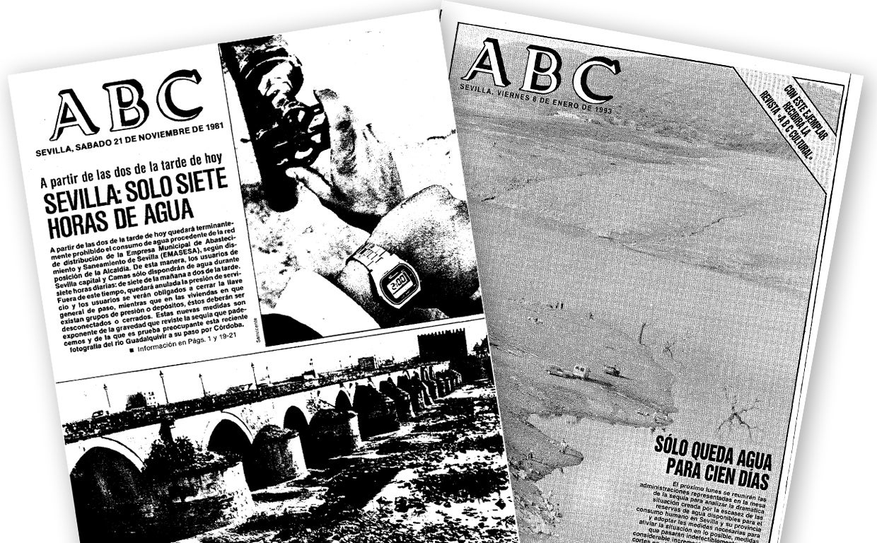 Portadas de ABC en 1981 y 1993 por la sequía