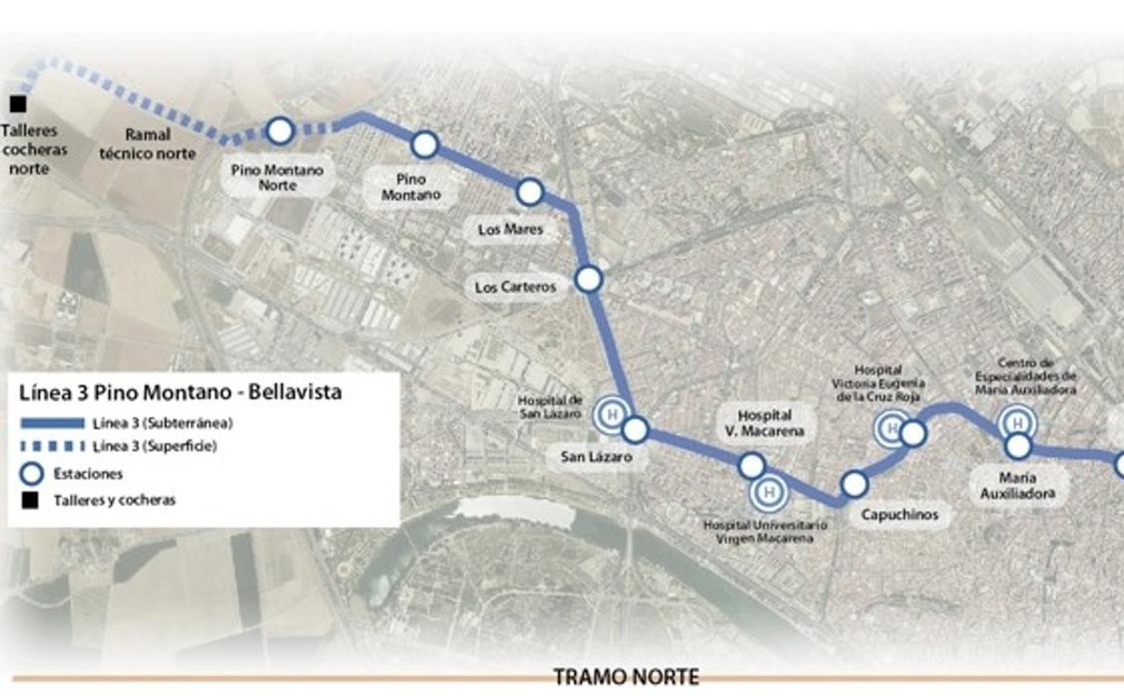 ¿Cuál será el recorrido de la línea 3 del Metro de Sevilla?