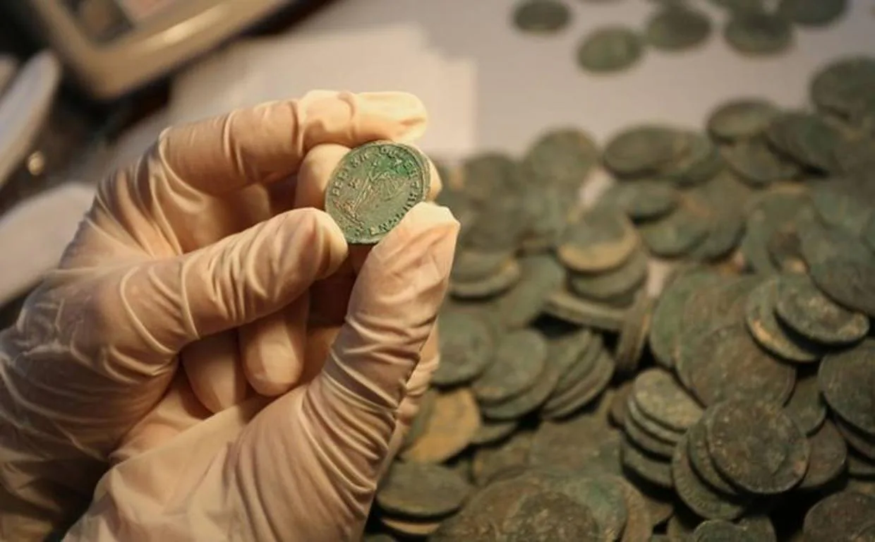 Fotografía de archivo de monedas antiguas