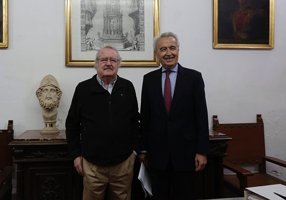 Ramón María Serrera y Pablo Gutiérrez-Alviz, momentos antes del inicio del acto en Buenas Letras