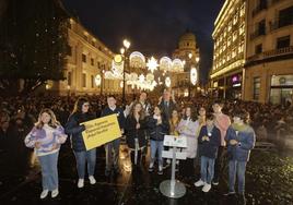 El encendido de las luces de Navidad ilumina el gris de una Sevilla lluviosa