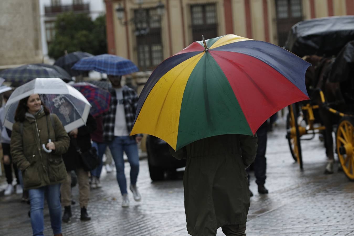 Imágenes que ha dejado la lluvia en el centro de la ciudad