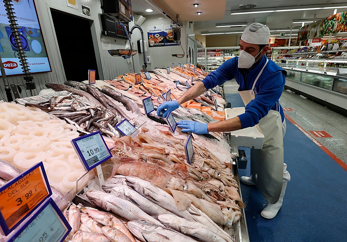 Pescadería de un supermercado