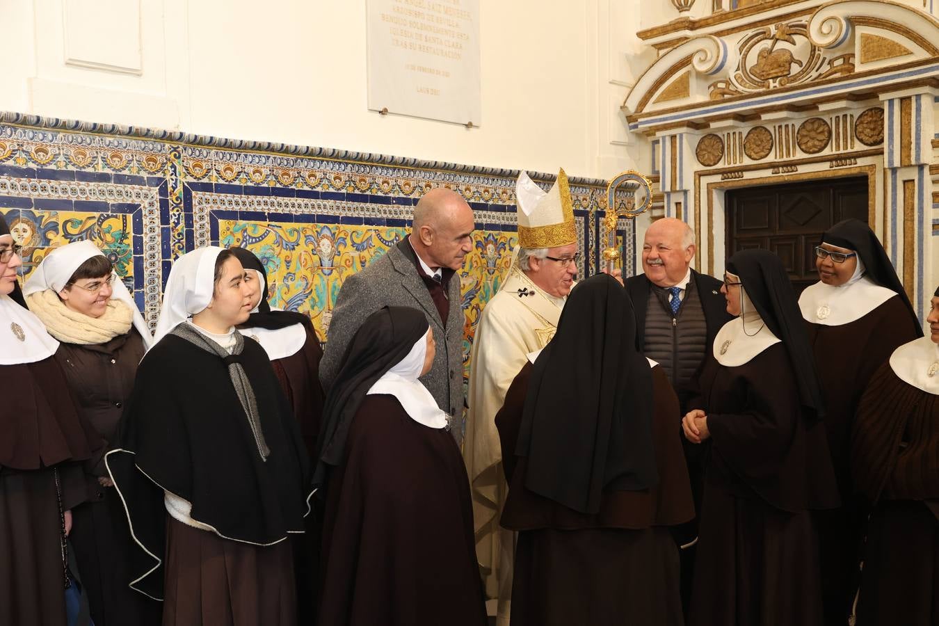 Monseñor José Ángel Saiz Meneses bendijo este viernes la iglesia del convento de Santa Clara, que abre al público tras su restauración
