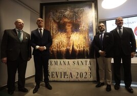 El palio antiguo de la Estrella en el cartel de la Semana Santa de Sevilla de 2023