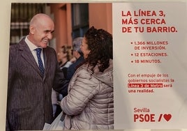 El alcalde de Sevilla hace campaña con el metro que pagan la Junta de Andalucía y el Estado