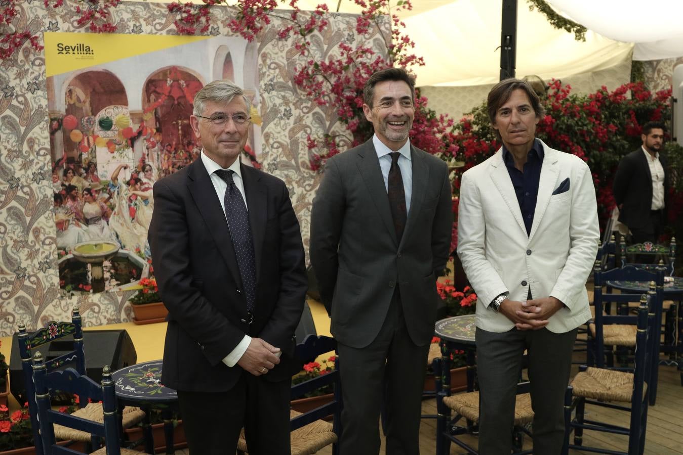 José María del Río, Antonio Jiménez y Ricardo Pichardo, en la recepción de la Sevilla City Office
