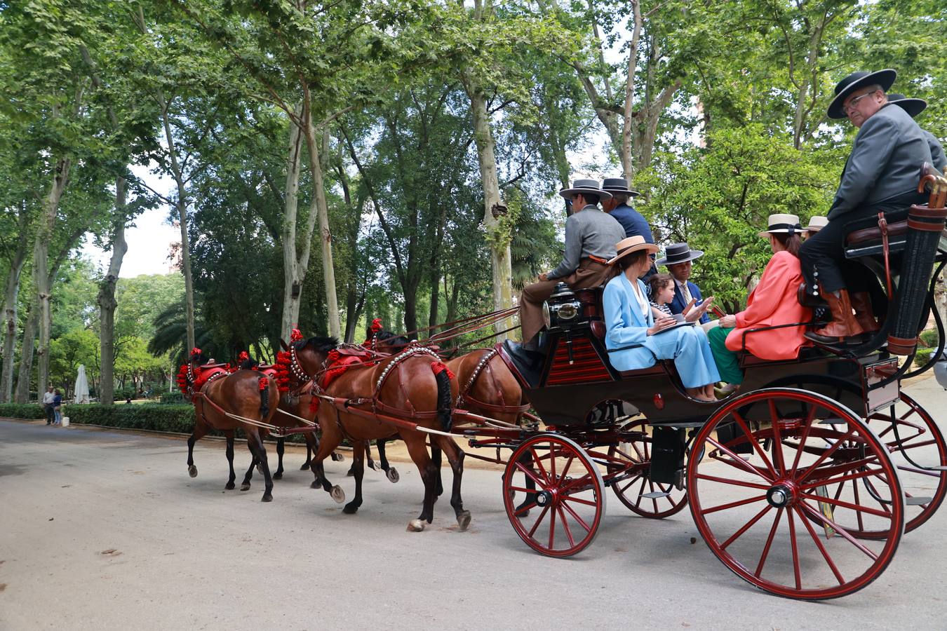 Participantes en el XI Campeonato Internacional de Enganches de Tradición (CIAT) y la Copa de Naciones, en la Plaza de España