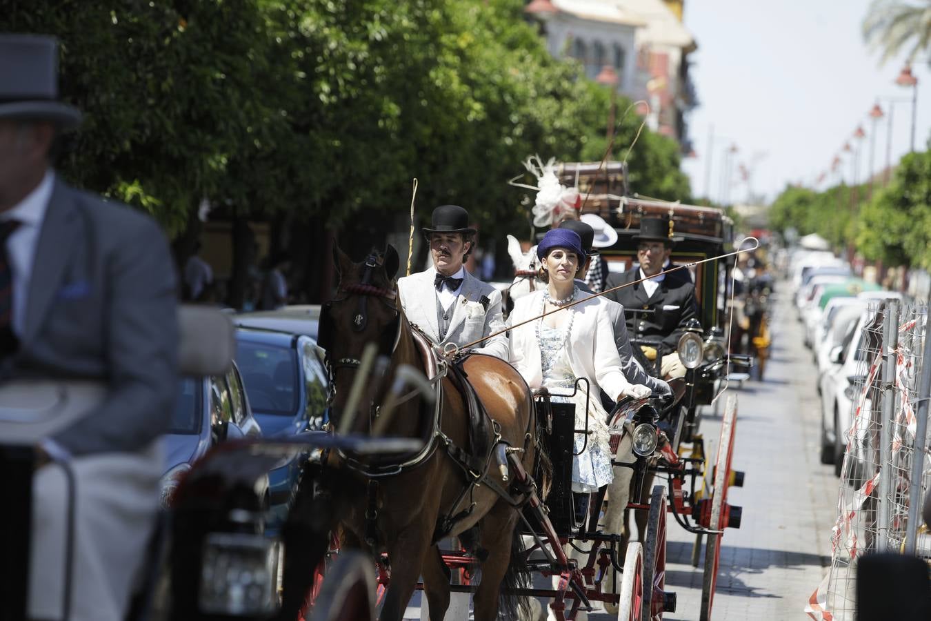 Participantes en el XI Campeonato Internacional de Enganches de Tradición (CIAT) y la Copa de Naciones, en la Plaza de España