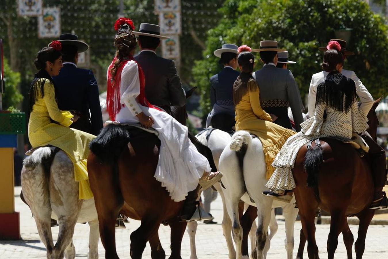 Ambiente del real de la Feria este domingo 