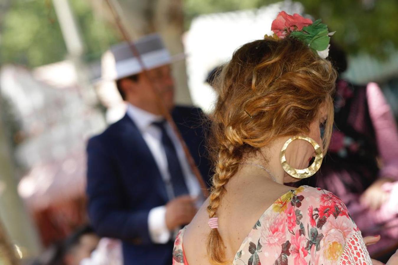 Ambiente del real de la Feria este domingo 