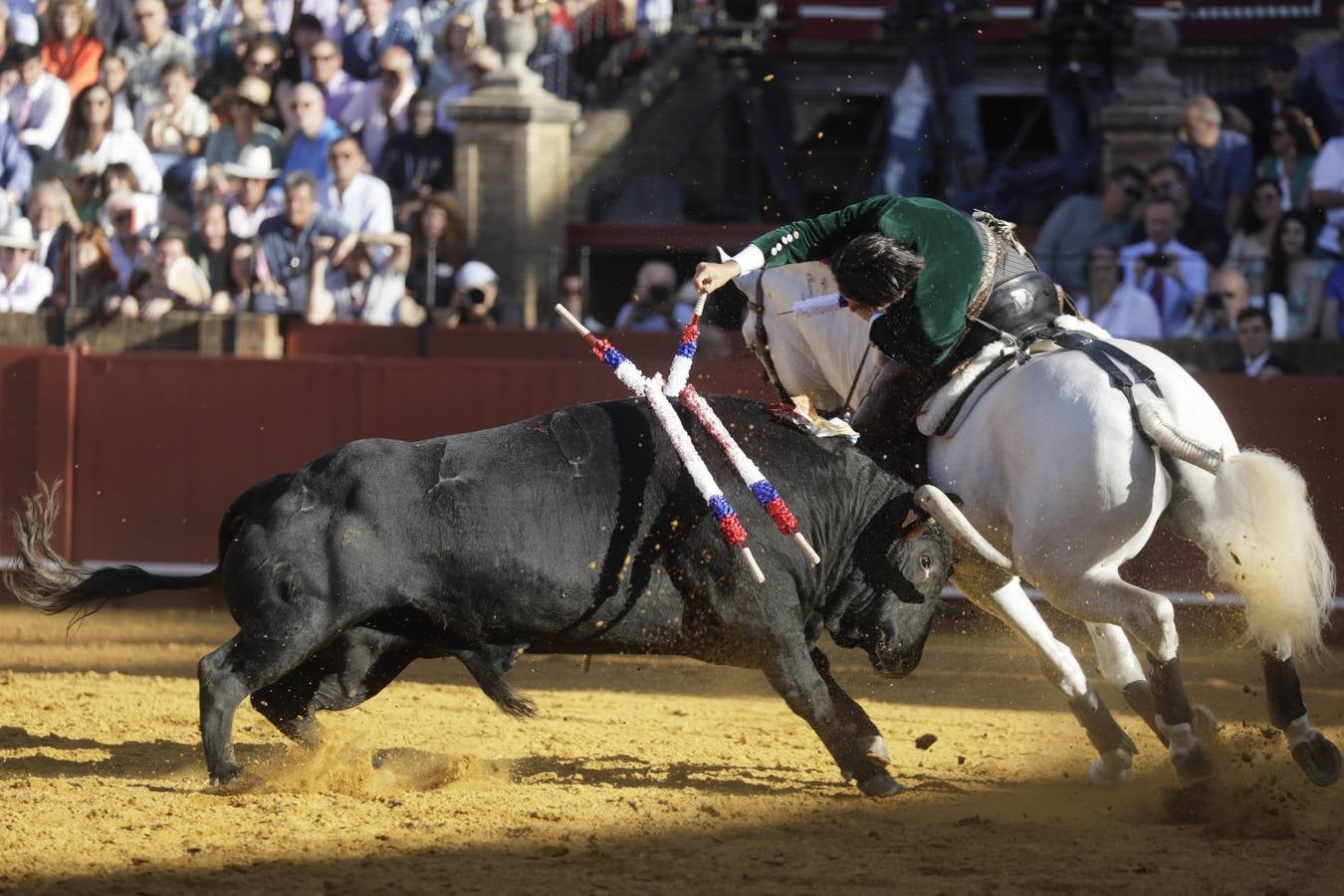 Faena del rejoneador Diego Ventura, este domingo en la Maestranza
