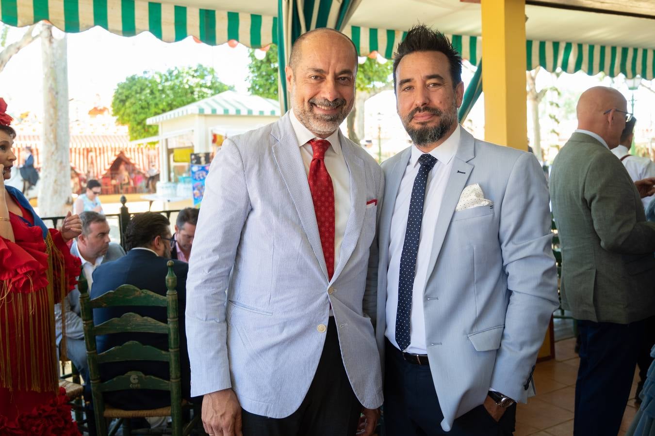 Ambiente de las recepciones este miércoles en el real de la Feria