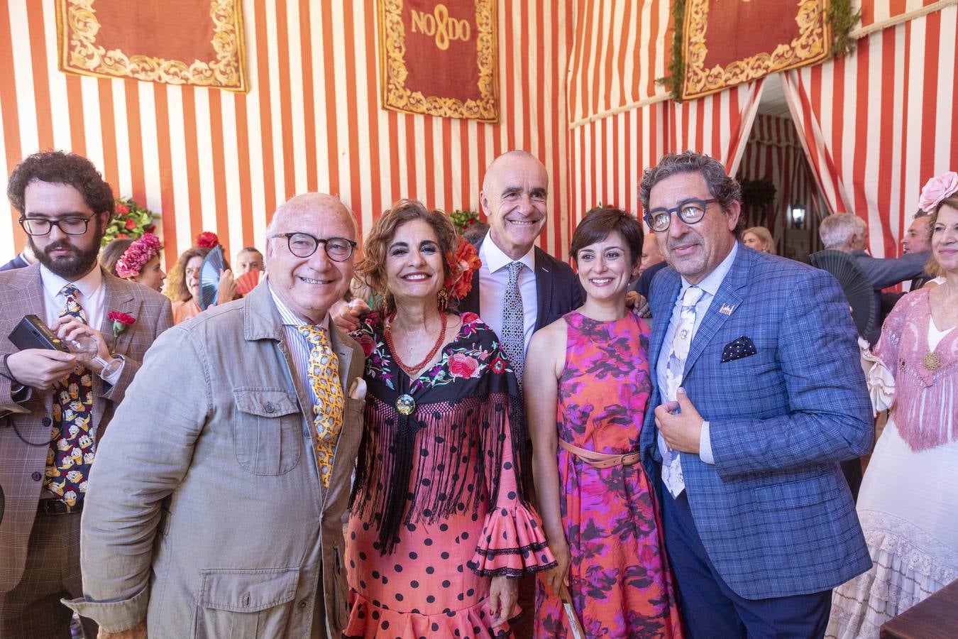 Ambiente de las recepciones este miércoles en el real de la Feria