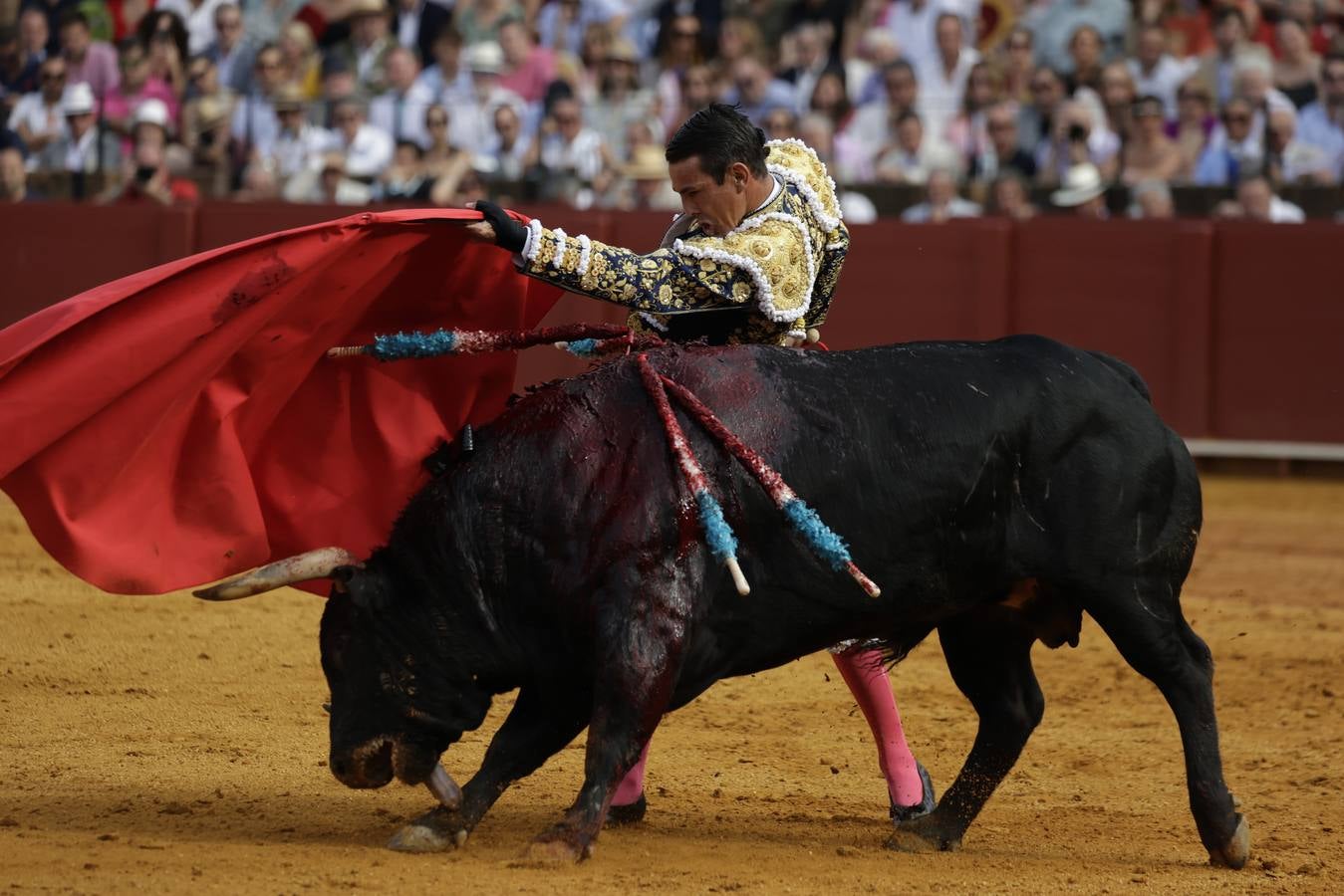 José María Manzanares, en su corrida este jueves en la Maestranza
