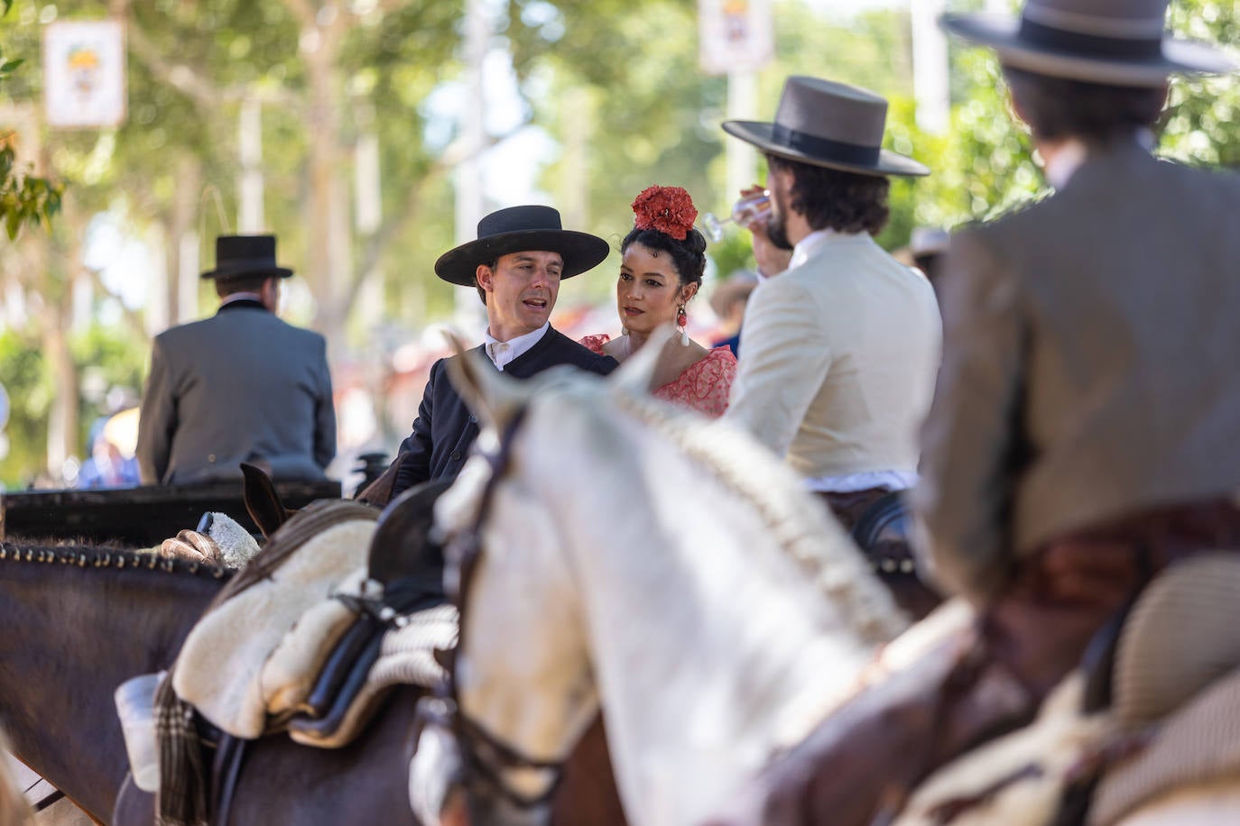 Ambiente en el Real durante el último día de la Feria de Abril de 2023