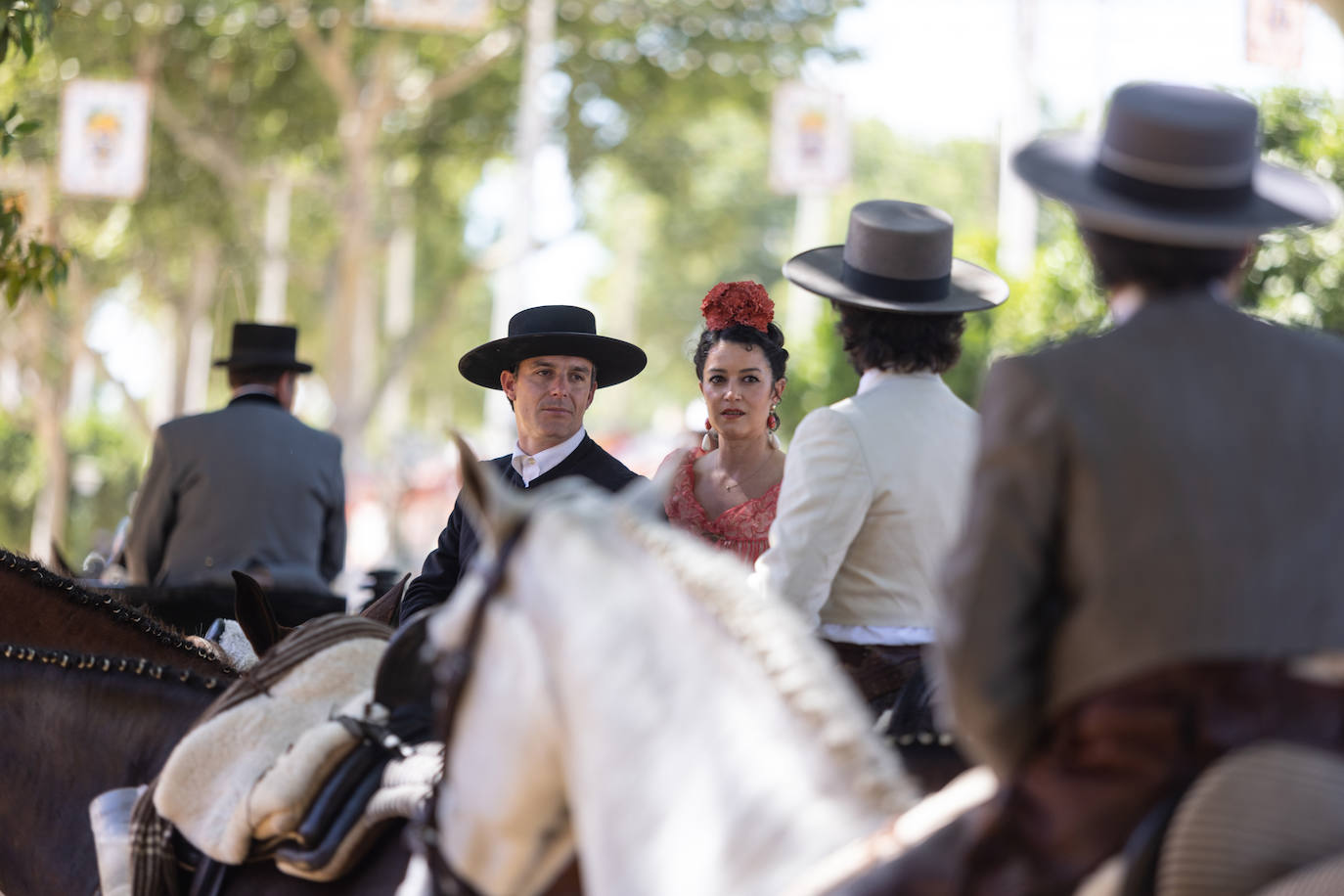 Ambiente en el Real durante el último día de la Feria de Abril de 2023