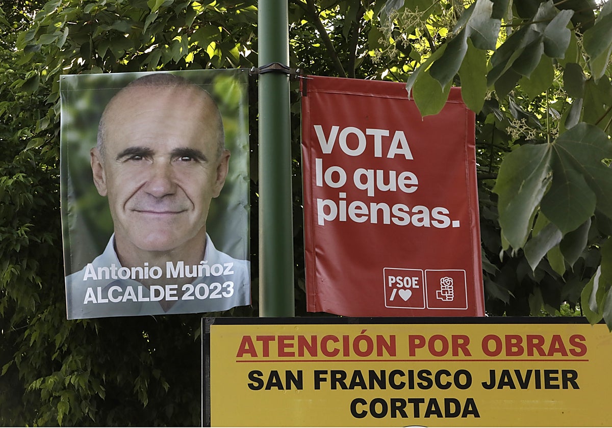 Cartel electoral de Antonio Muñoz en Nervión