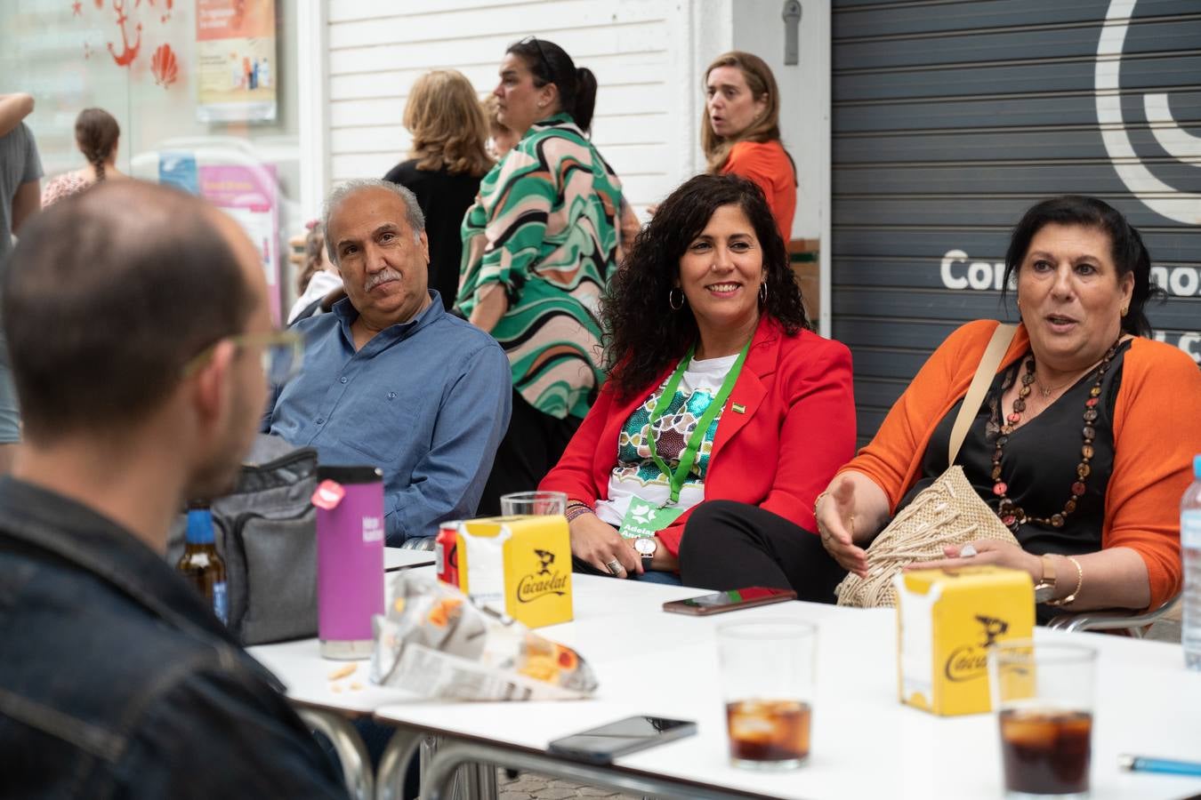 La candidata de Adelante Andalucía, Sandra Heredia, en la sede de su partido