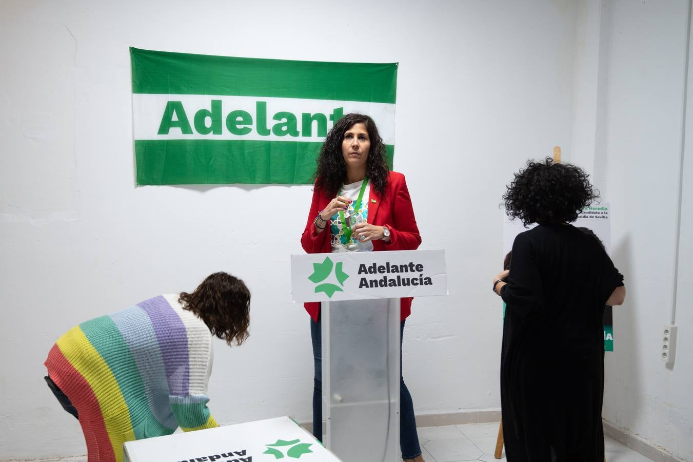 Comparecencia de Sandra Heredia ante los medios de comunicación