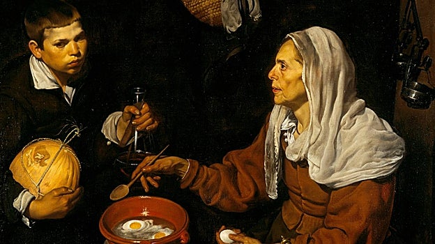 Diego Velázquez. La vieja friendo huevos. 1618. National Gallery. Edimburgo. Wikipedia Commons