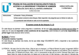 «La casa de Bernarda Alba» de García Lorca en el examen de Lengua de la Selectividad en Andalucía 2023