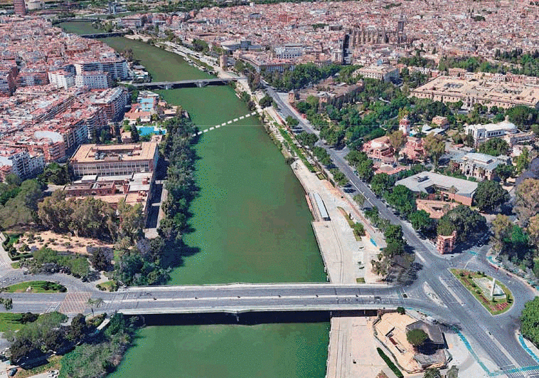 Proyectan que la pasarela de Altadis tenga un trazado en zigzag para que sirva como mirador