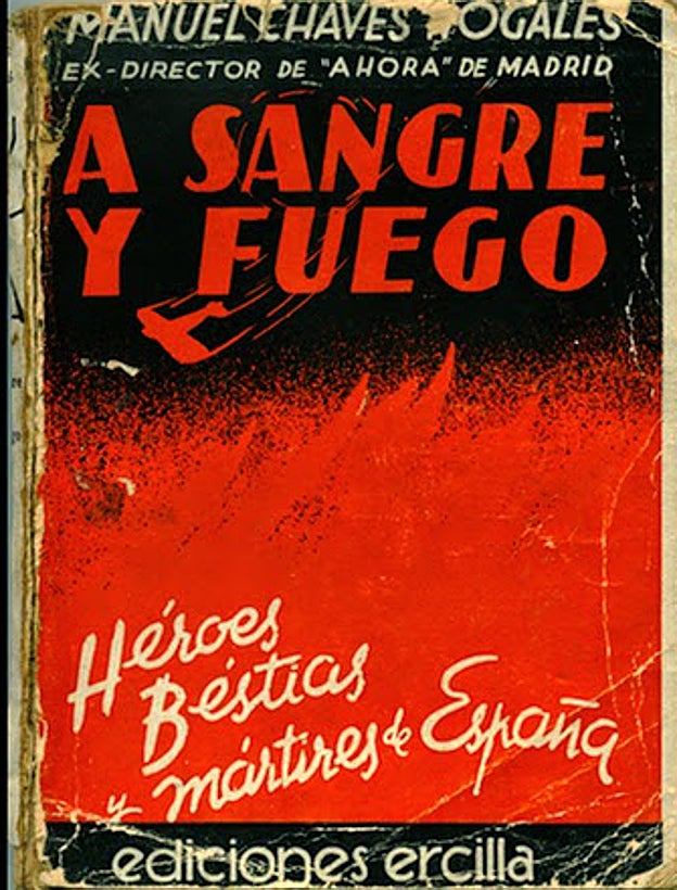 Cubierta de la primera edición de 'A sangre y fuego'. publicada en Chile en 1937