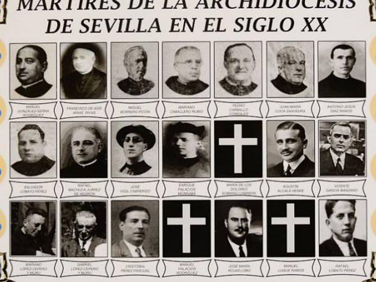 Fotografías de la veintena de mártires sevillanos