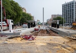 Las imágenes del estado de las obras de ampliación del tranvía de Sevilla en Nervión