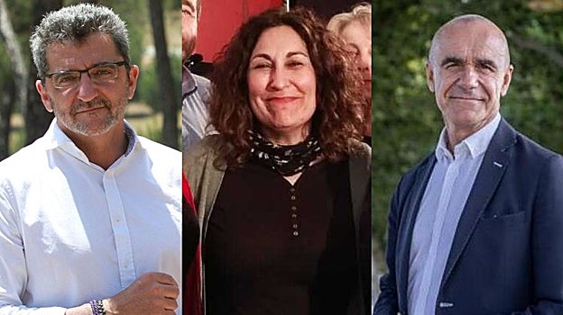 Antonio Gutiérrez Limones, Eva Patricia Bueno Campanario y Antonio Muñoz Martínez, candidatos del PSOE al Senado por Sevilla