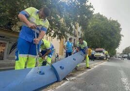 El Ayuntamiento de Sevilla retira los separadores del carril bus por los «múltiples accidentes»
