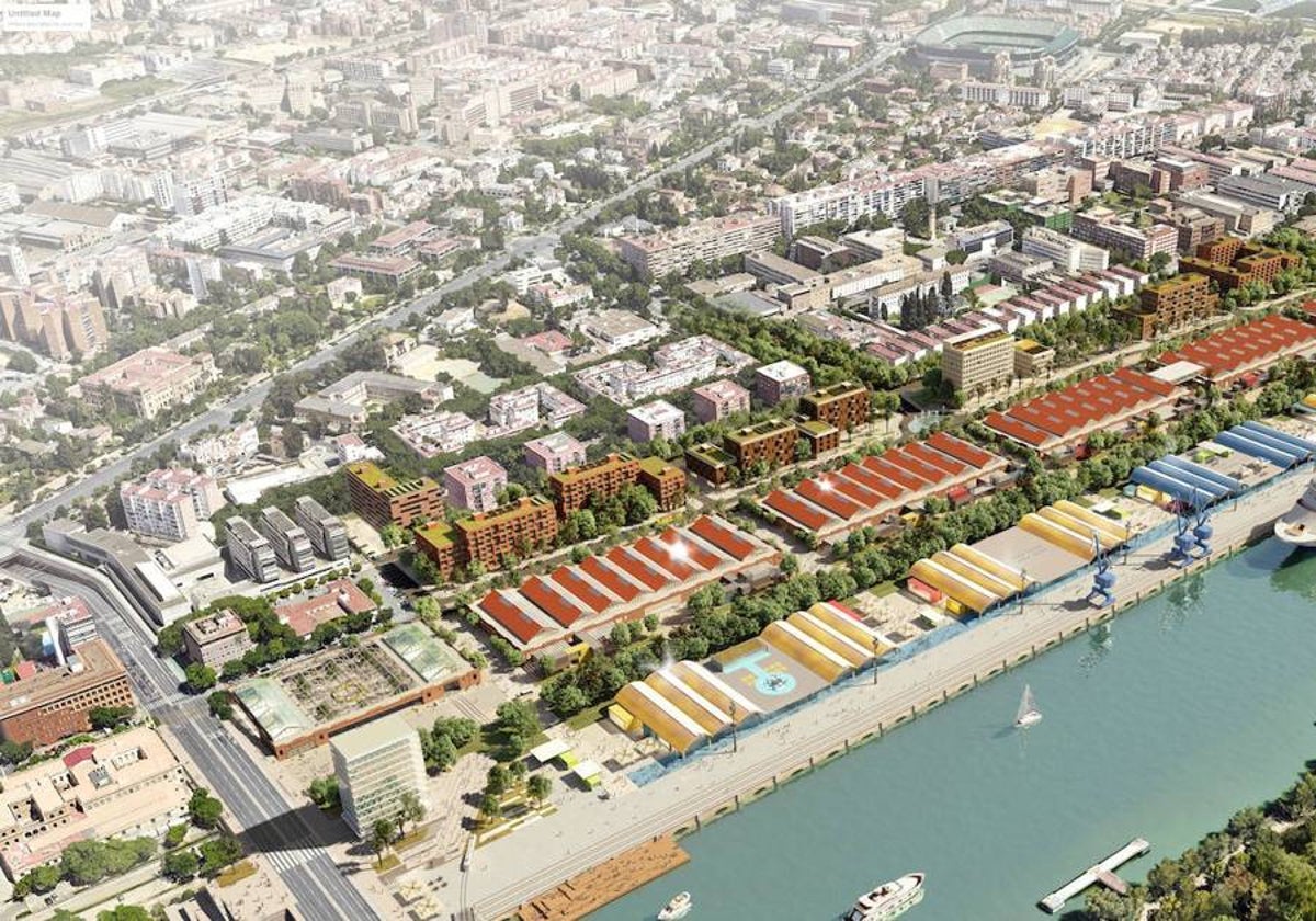 El espacio portuario situado entre el Puente de las Delicias y el Centenario será un nuevo barrio de Sevilla