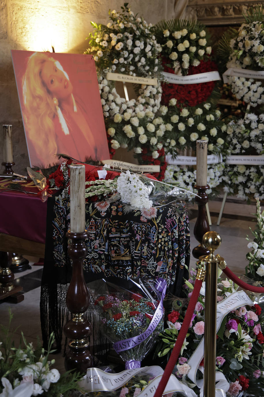 Capilla ardiente de María Jiménez en Sevilla