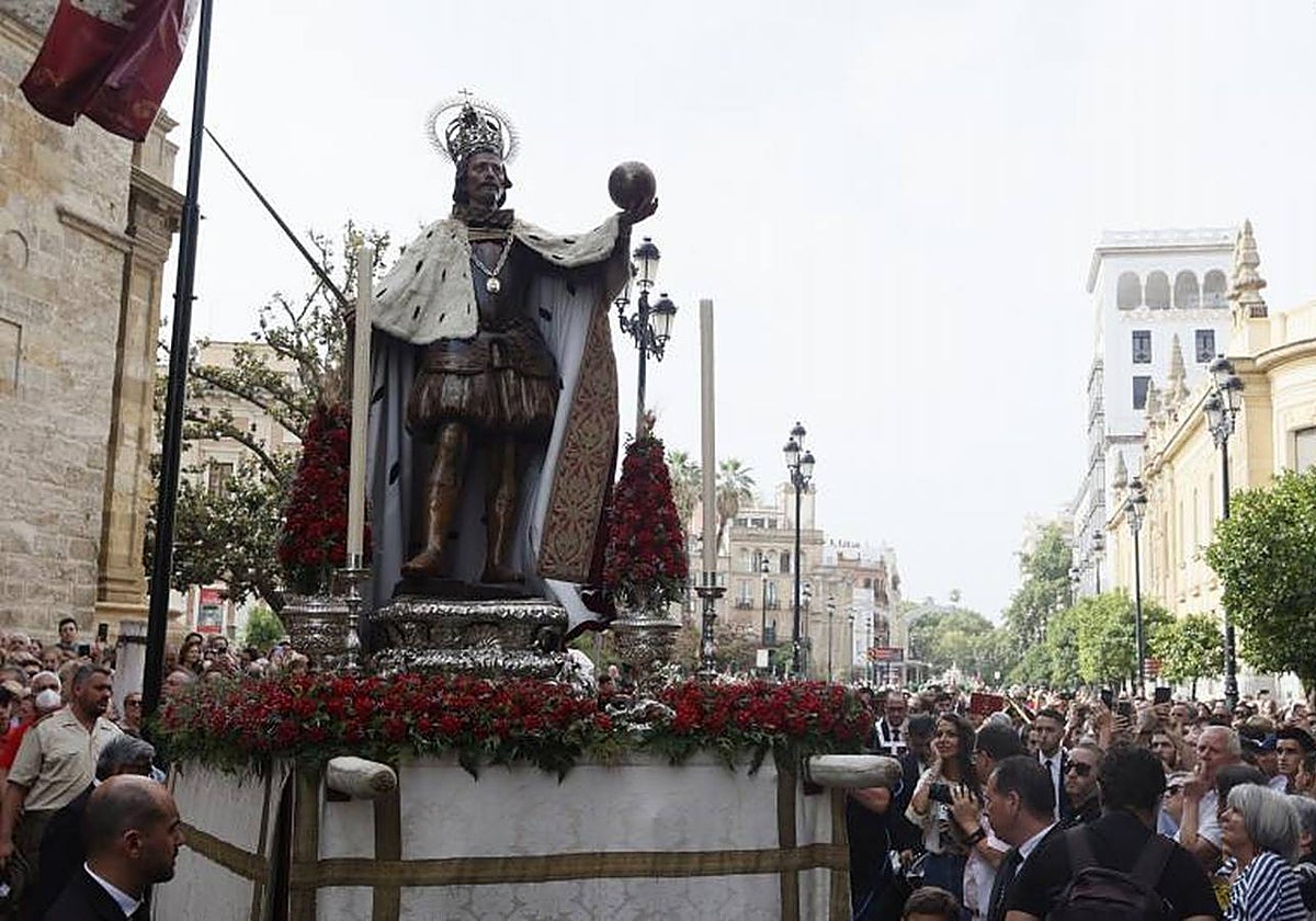 San Fernando, una obra de Pedro Roldán, en el Corpus Christi de 2022