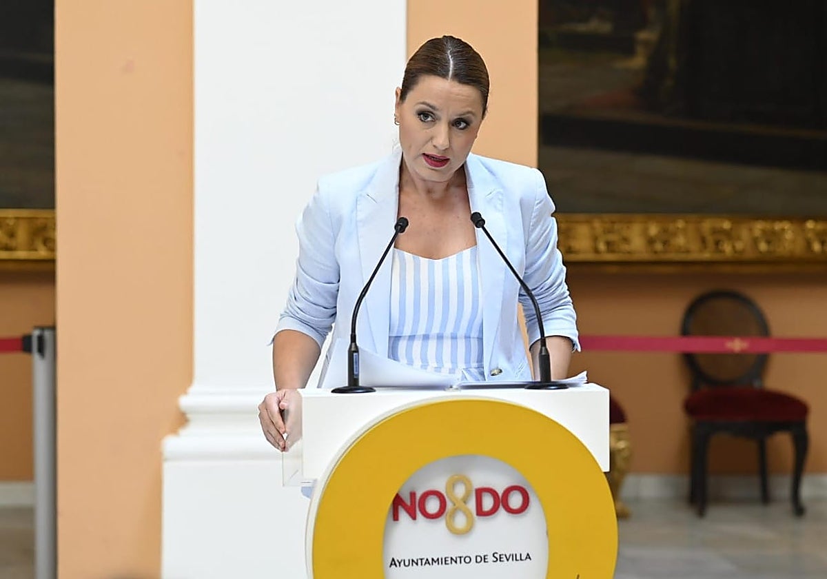 Minerva Salas durante su intervención en el Ayuntamiento