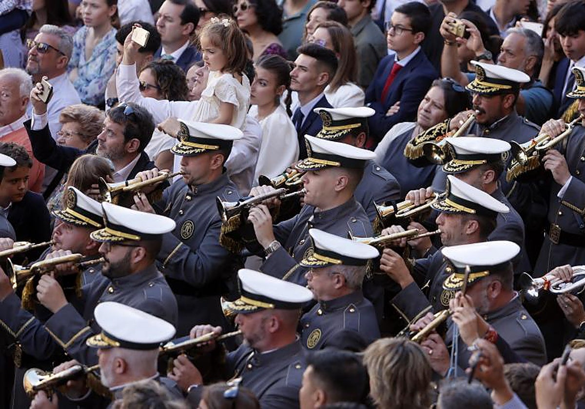 Miembros de la banda Esencia el pasado Domingo de Ramos de 2023