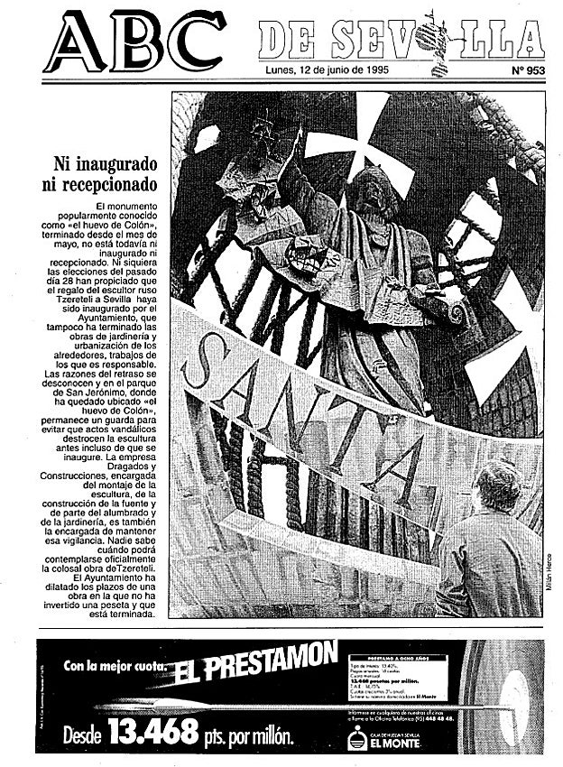 Página que le dedicó ABC al Huevo de Colón el 12 de junio de 1995