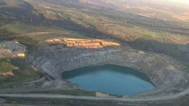 Mina a cielo abierto en Aznalcóllar, cuya explotación se adjudicó a la empresa Minera Los Frailes, participada por Grupo México