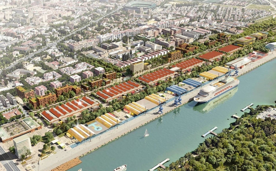 Imagen principal - Distrito portuario, estadio Benito Villamarín y Santa Justa