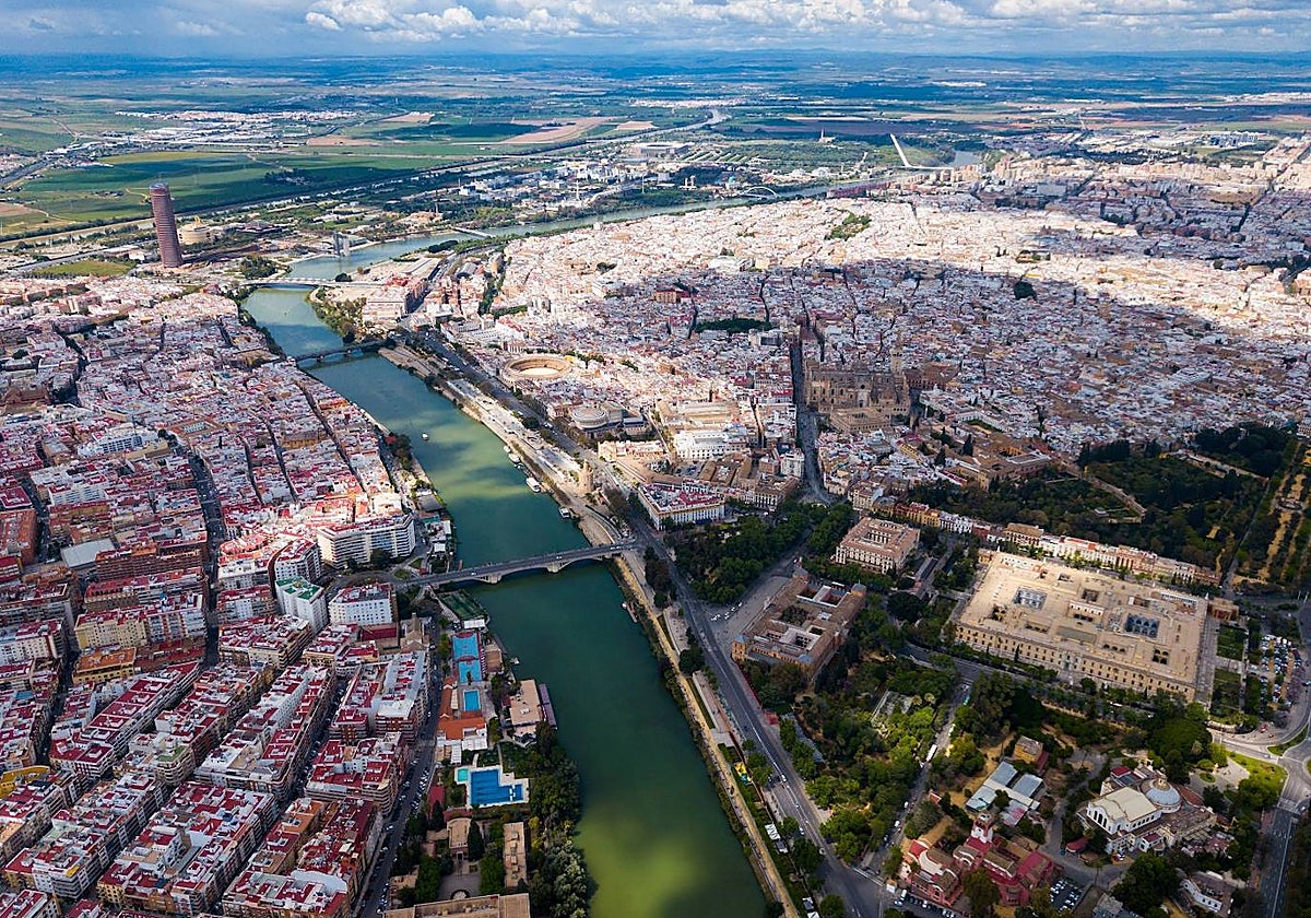 Vista aérea de la ciudad de Sevilla