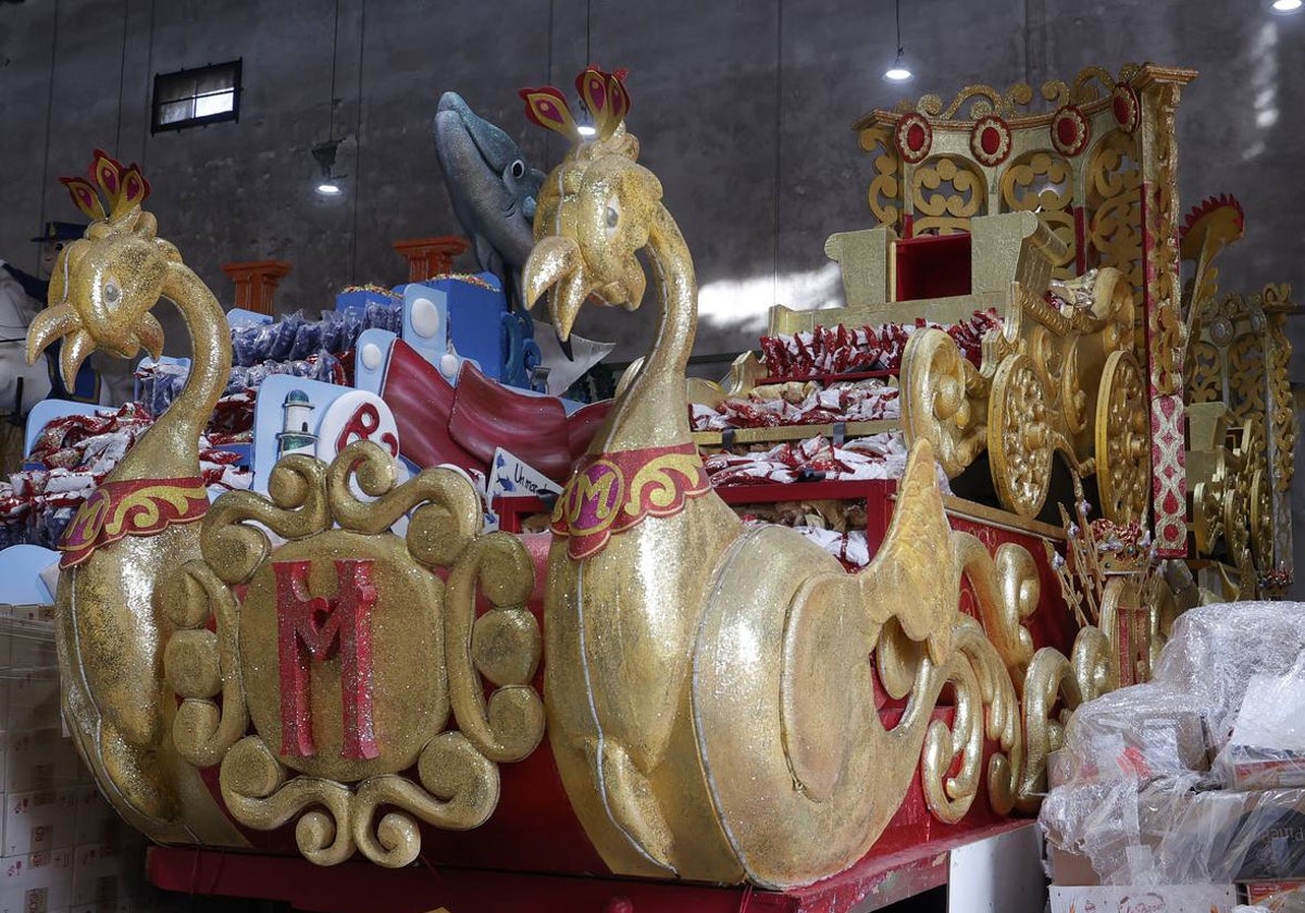 Trono del Rey Melchor de la Cabalgata de Reyes Magos de Sevilla 2024