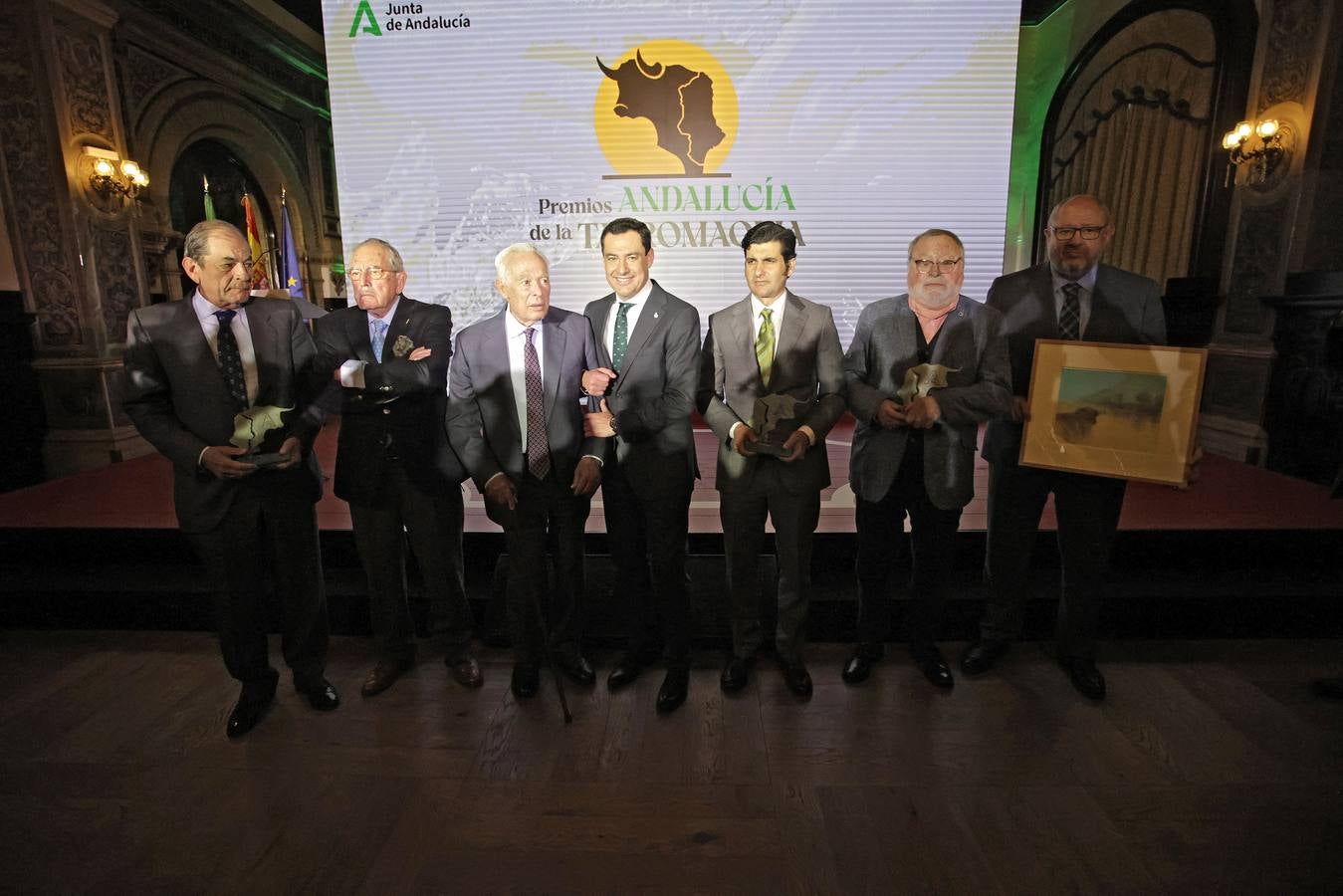 El presidente de la Junta de Andalucía entrega los Premios Andalucía de Tauromaquia a Curro Romero, Morante de La Puebla, Miura, Fernando Savater y a la Universidad de Córdoba