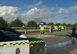 Detenido un conductor en un intento de atropello en Arahal a tres agricultores que cortaban el tráfico