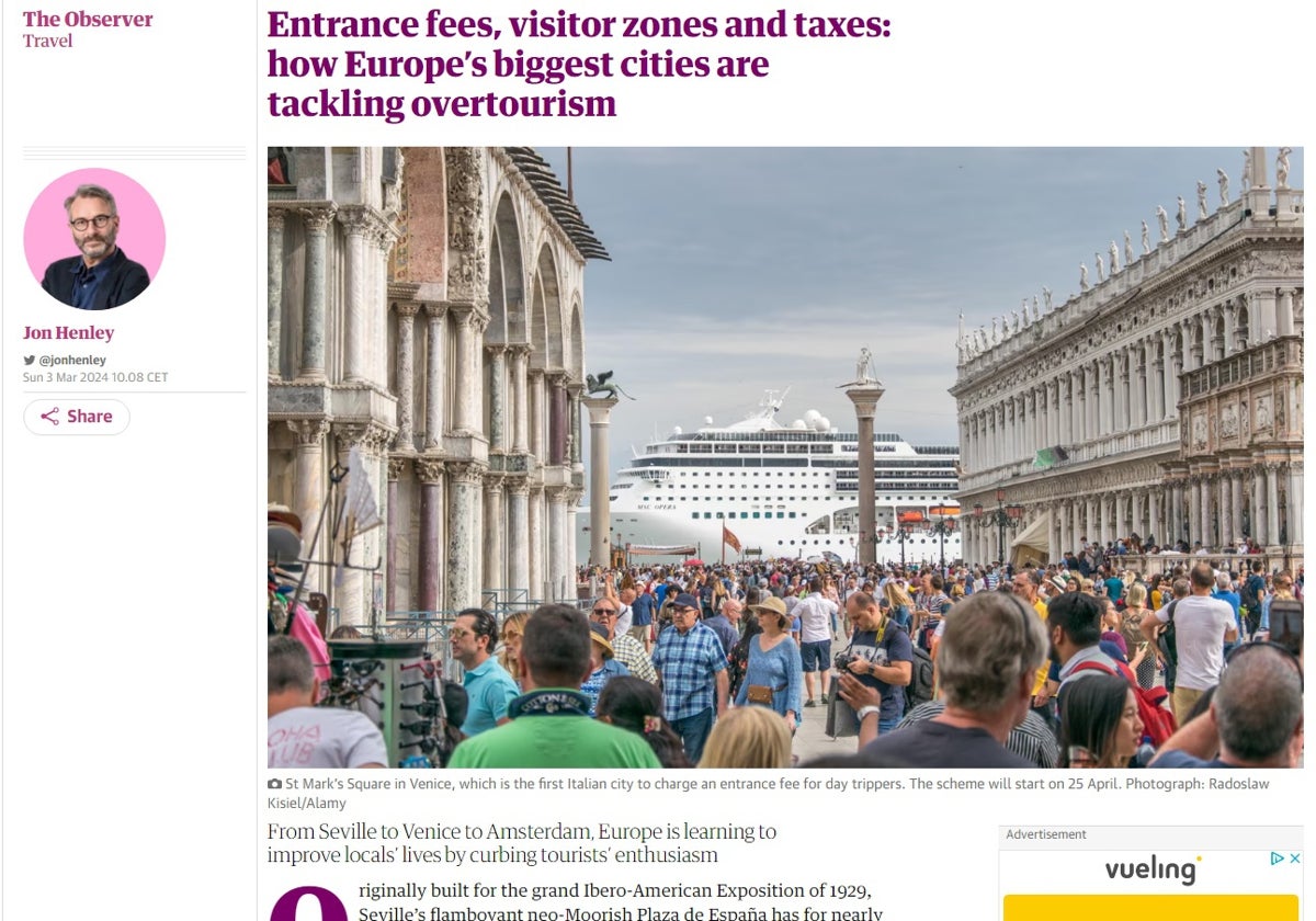 Artículo en el que menciona de nuevo el asunto de la Plaza de España