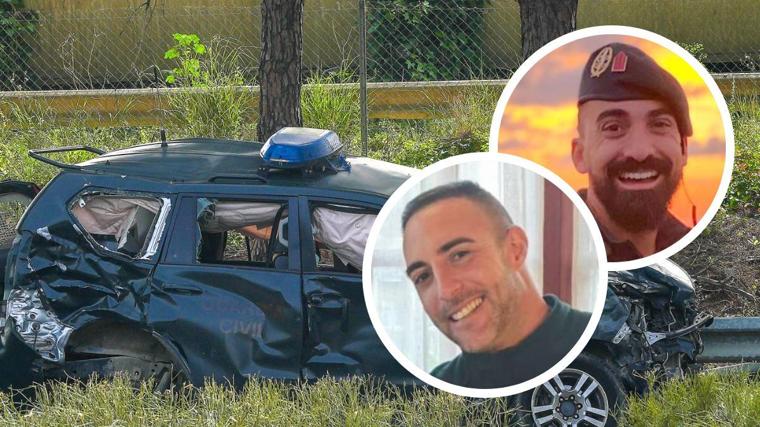 Juan Jesús López (abajo) y Eneko Lira (arriba), los dos guardias civiles que han perdido la vida en el accidente de la AP-4 en Los Palacios