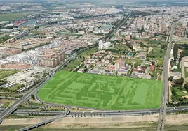 Imagen aérea del Regimiento de Artillería Sevilla